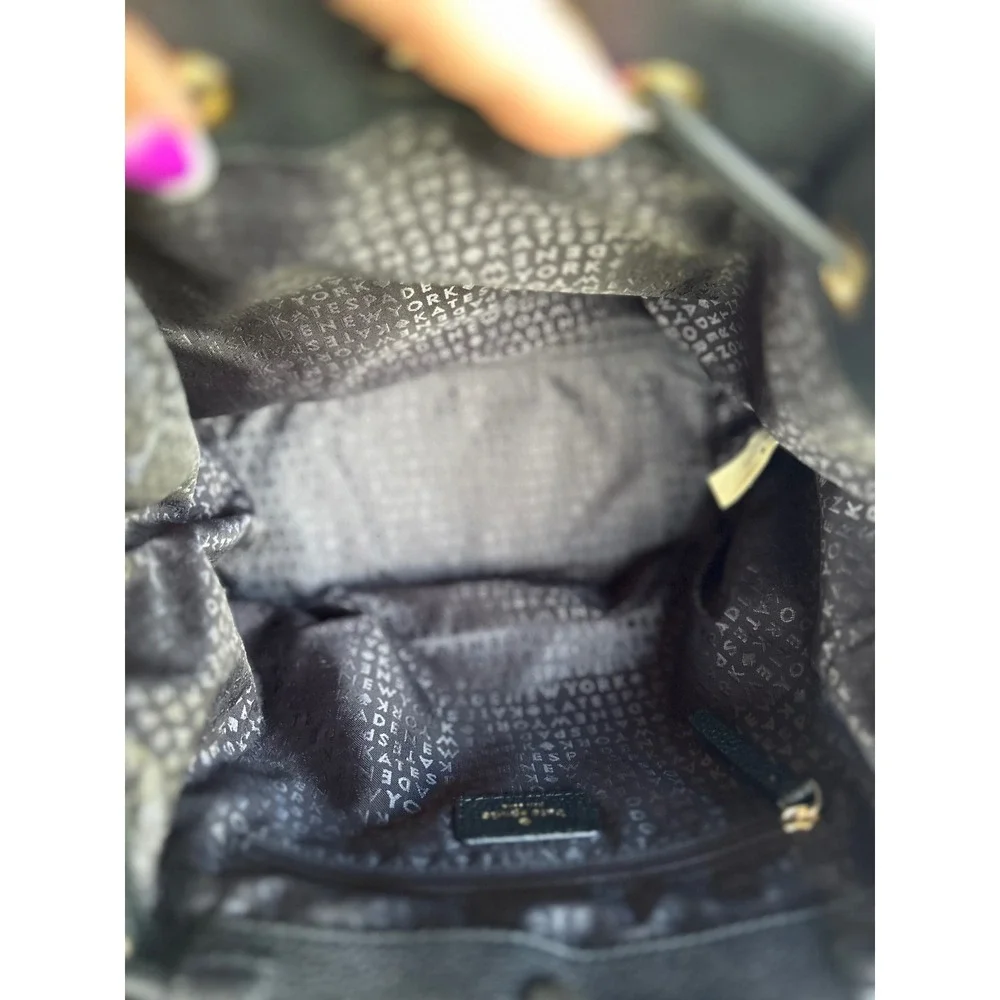 Kate Spade NY Mulberry Street Breezy Black Pebbled Leather Designer Backpack